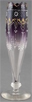 Glass Gilt & Enamel Decorated Vase, Moser Attr.