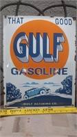 16x13 Porcelain convex sign Gulf Gasoline