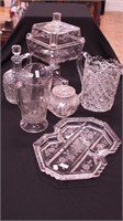 Six pieces of vintage glass: early American