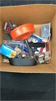 Box of hardware and tools
