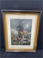 German 1870 German lithograph “After The Battle"