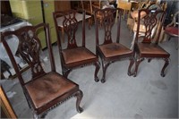 Four Chippendale Style Dining Chairs with