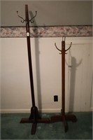 LOT OF 2 WOODEN HALL TREES