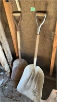 Two scoop shovels