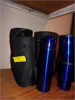 3 Travel Kits-Each W/ Thermos & 2 Mugs - New