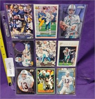 9 ASSORTED  DAN MARINO COLLECTOR TRADING CARDS