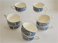 VTG CURRIER & IVES CUPS-8 IN ALL-GREAT SHAPE