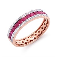 14KT Rose Gold 0.46ctw Ruby and Diamond Ring