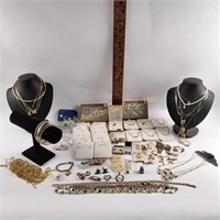 Goldtone Costume Jewelry Lot: Necklaces,