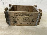 384 CARTRIDGE 30  CAL.WOODEN AMMO CRATE