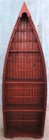 BOAT SHAPE 4 TIER STAINED WOOD SHELF