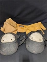 Leather tool belt, knee pads