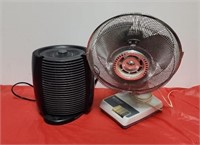 Honeywell heater and home-line 3 speed fan. Both