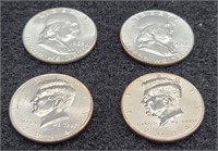 (2) 1963 Franklin 90% Silver Half Dollars & (2)...