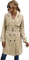 Small Women Trench Coat Elegant Outerwear Double B