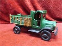 Cast iron toy stake bed truck.