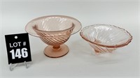 Pink Depression Glass Bowls (2)
