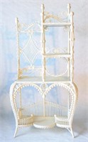Victorian wicker etagere, very elaborate bead and