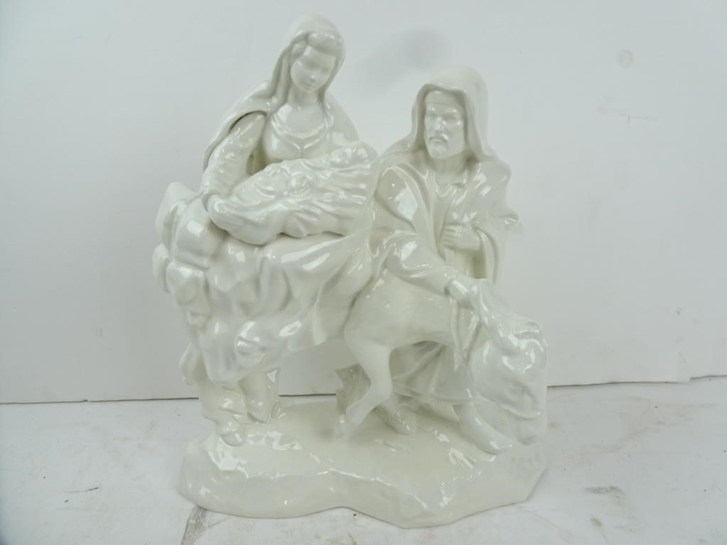 Large Porcelain Holy Family Jesus Statue 11" Tall
