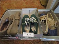 3 boxes of shoes-Rockport's 7 ½, green keds