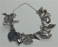 Vtg. Sterling Silver Charm Bracelet