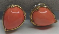 Sterling Silver Bamboo Coral Earrings