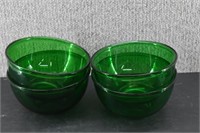 4 Anchor Hocking Forest Green Bowls