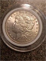 1886 Morgan silver dollar nice