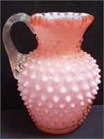 Hobnail glass pitcher