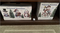 Ceramic Christmas snowmen in boxes