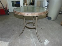 small round glass top patio table