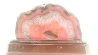 Polished Single Sided Pink Geode 6 1/2"