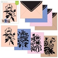 16ct Assorted Blank Note Cards Painted Flowers