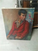 Oil painting on canvas no frame. Subject boy w