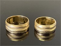 Pair of 14K gold bands.