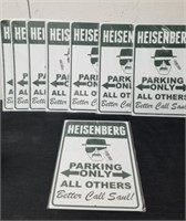 Eight new 8x 12-in metal Heisenberg parking only