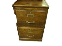 Two drawer oak file cabinet