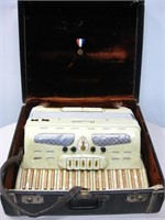 Vintage Atlas Accordion In Case W/Medal Untested