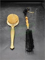 Vintage Hairbrush and Horsehead Clothes Brush