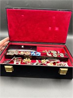 Jewelry Box with Cuff Links, Tie Clips