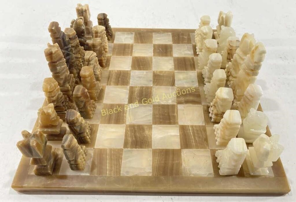 Complete - Genuine Onyx Chess Set