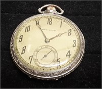 1927 Hamilton Pocket Watch 14K Gold Runs Open