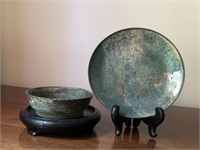 Gilt Bronze Bowl and Saucer