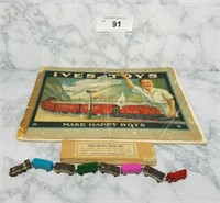 1922 Ives Toy Catalog And 2 Mini Trains