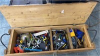 Large Wood Ammo Box Full of Tools