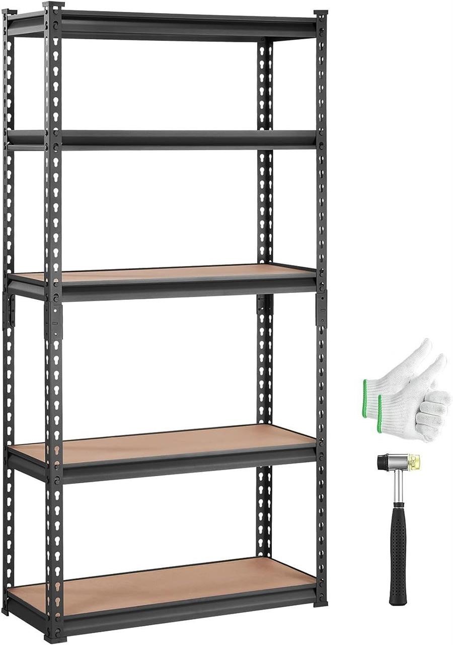 Storage Shelving 5-Tier Adjustable Metal & Wood