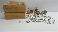(2) Ron Thorn wine boxes with various glass beads