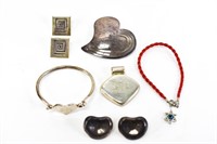 Sterling Earrings, Pin, Bracelet, & More