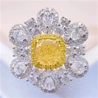 1.2ct Natural Yellow Diamond 18Kt Gold Ring