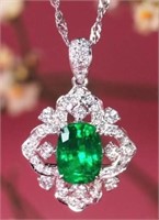 1.6ct Natural Emerald 18Kt Gold Pendant